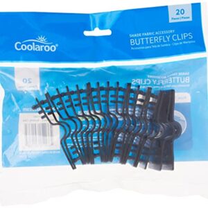 Coolaroo 301385 20Pc Butterfly Clips, 20-Pack, Black