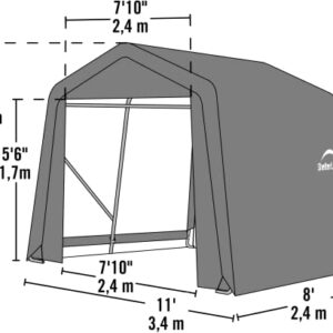 ShelterLogic 72804 Green 10'x8'x8' Peak Style Shelter