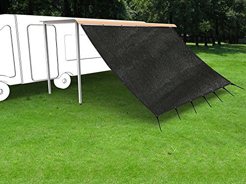 Shatex 8x14ft RV Awning Shade with 90% Privacy Screen Free Kit, Black