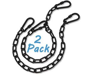 2 pack hanging chair chain with 4 carabiners, 440lb capacity hanging kits heavy duty hanging chair hardware for hammock swing hanging chair punching bags sandbag indoor outdoor yoga gym (black)