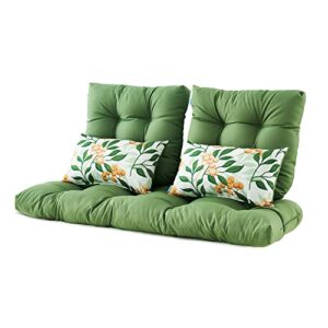 artplan outdoor cushions loveseat all weather chair cushions bench cushions set of 5 wicker tufted pillow for patio furniture