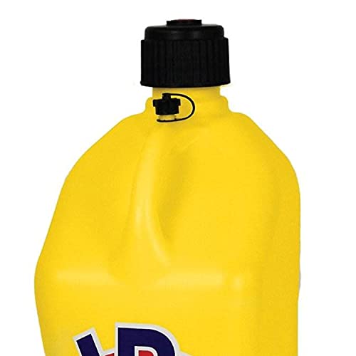 VP Racing Fuels Motorsport 5 Gallon Square Plastic Utility Jug Yellow & 14 Inch Hose