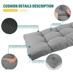 mudilun Bench Cushion,Indoor Anti-Slip Patio Seat Cushion, Kitchen Furniture Chair Cushions for Floating Windows, Rocking Chairs, Dining (42x14x4, Light Gray)