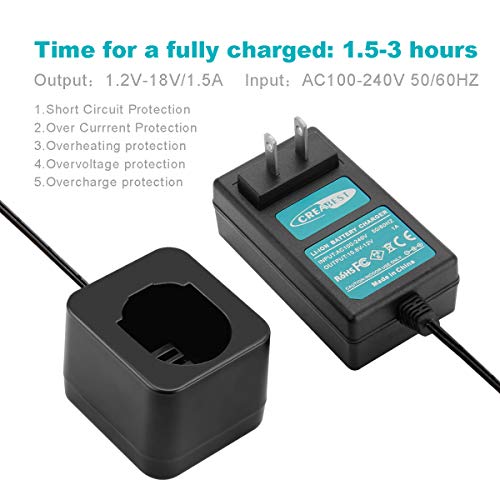 Creabest New 12V 3.5Ah Ni-MH Replacement Battery for Black & Decker Battery PS130 A9252 A9275 PS130 PS130A Power Tool Battery Packs Include one 1.2V-18V 1.5A Charger.