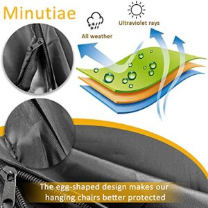 Reofrey Patio Hanging Chair Covers with Zipper Design, Egg Chair Covers for Outdoor Furniture, Durable Lightweight Waterproof and Anti-UV Swing Patio Chair Protector (Black, 75x45 in)