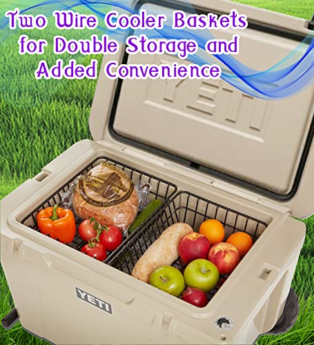 2-Pack Cooler Basket for YETI Tundra Haul, Double Cooler Rack for Double Storage, Dry-Goods Basket for YETI Wheeled Coolers