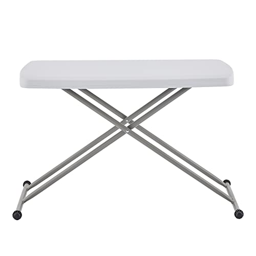 Naomi Home Personal Folding Table, Small Table, TV Dinner Table, Adjustable Table, Portable Desk, Outdoor Side Table, Portable Desk for Parties and Picnic – White