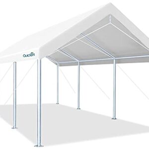 Quictent 10’x20’ Heavy Duty Carport Car Canopy Galvanized Car Boat Shelter with Reinforced Steel Cables-White