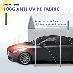 Quictent 10’x20’ Heavy Duty Carport Car Canopy Galvanized Car Boat Shelter with Reinforced Steel Cables-White