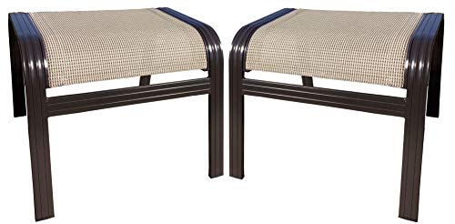 Sunny Furnishings Samo Sling Outdoor Ottoman Set of 2