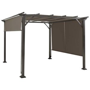 tangkula 2pcs 16×4 ft universal replacement canopy for pergola structure, outdoor shade canopy cover, waterproof polyester cover for durable use (cover only) (tan)