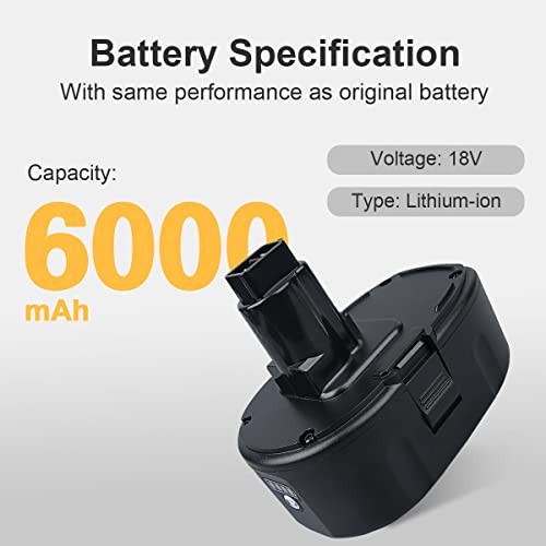 THISSENERGYSYSTEM THISS 2Pack 6.0Ah Lithium-Ion DC9096 DC9098 Replacement for DeWalt 18V Battery XRP DC9099 DW9095 DW9096 DW9098 DC9182 DE9096 DE9095 Compatible with DeWalt Battery 18V Tools