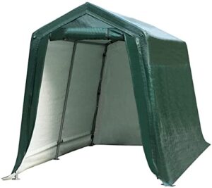 ergomaster 7 ft x 12 ft outdoor carport patio storage shelter metal frame and waterproof ripstop cover for motorcycle and atv car