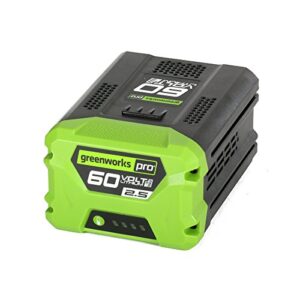 greenworks pro 60-volt max 2.5-amp hours rechargeable lithium ion (li-ion) cordless power equipment battery