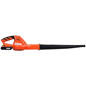 GYMAX Leaf Blower, 20V 2.0Ah Cordless Sweeper of Lightweight & Multi-Purpose Use with Ergonomic Grip, Handheld, 130 MPH 90 CFM, Blower Battery & Charger Included (Orange)