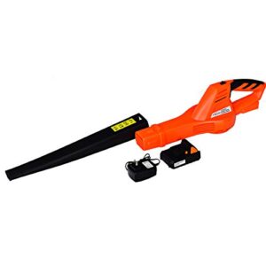 GYMAX Leaf Blower, 20V 2.0Ah Cordless Sweeper of Lightweight & Multi-Purpose Use with Ergonomic Grip, Handheld, 130 MPH 90 CFM, Blower Battery & Charger Included (Orange)