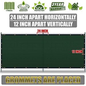 ShadeMart 6' x 50' Green Fence Privacy Screen Windscreen Shade Fabric Cloth HDPE, 90% Visibility Blockage, with Grommets, Heavy Duty Commercial Grade, Cable Zip Ties Included (We Customize Size)