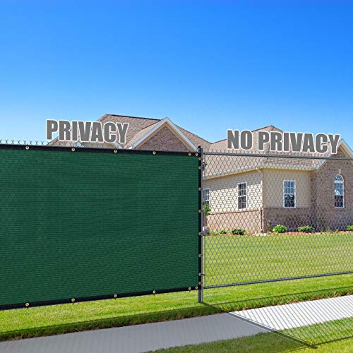 ShadeMart 6' x 50' Green Fence Privacy Screen Windscreen Shade Fabric Cloth HDPE, 90% Visibility Blockage, with Grommets, Heavy Duty Commercial Grade, Cable Zip Ties Included (We Customize Size)