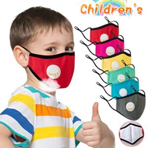 PENATE Children Solid Color Washable Adjustable Breathable Facemasks Inserted Gasket Cotton Mouth Scarf for Kids