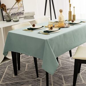 joyfol day soild stripe jacquard heavy duty table cloth,wrinkle resistant woven decorative square tablecloths, spillproof soil resistant holiday table cover(light teal green, 54 x 54 inch)