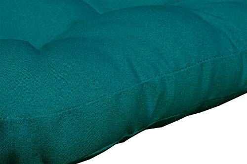 Sewker Outdoor/Indoor Tufted Wicker Seat Cushions, 19" x 19" for Patio Chair Furniture Set of 2 - Teal