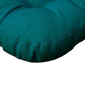 Sewker Outdoor/Indoor Tufted Wicker Seat Cushions, 19" x 19" for Patio Chair Furniture Set of 2 - Teal