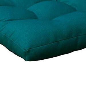 Sewker Outdoor/Indoor Tufted Wicker Seat Cushions, 19" x 19" for Patio Chair Furniture Set of 2 - Teal