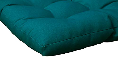 Sewker Outdoor/Indoor Tufted Wicker Seat Cushions, 19" x 19" for Patio Chair Furniture Set of 2 - Teal