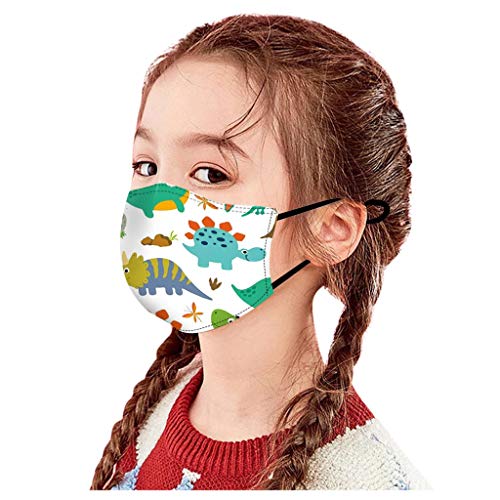 PENATE 5Pcs Kids Reusable Face Bandanas Breathable Seamless Facemasks Cute Print Cloth Children -Ship Fron USA