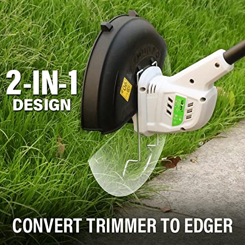 SOYUS Cordless String Trimmer 10 Inch Weed Wacker Cordless 20v Electric Weed Wacker, 2 Pcs 2.0Ah Battery Weed Trimmer Edger, Lightweight Grass Trimmer with 8pcs Replace Spool Trimmer Lines