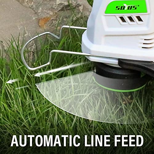 SOYUS Cordless String Trimmer 10 Inch Weed Wacker Cordless 20v Electric Weed Wacker, 2 Pcs 2.0Ah Battery Weed Trimmer Edger, Lightweight Grass Trimmer with 8pcs Replace Spool Trimmer Lines