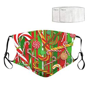 penate adults washable resue face bandanas christmas colorful snowflakes prints facemask+2 pc filters -ship from u.s.