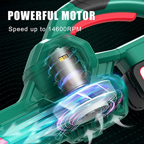 HYPERECHO 20V Cordless Leaf Blower 138.6MPH 4.0 Ah Battery with 4pcs Wind Spouts for Snow Blowing,Leaf/Dust Clearing,Inflating