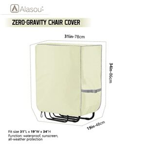 AlaSou Zero Gravity Chair Cover,Heavy Duty Gravity Chair Cover 31" W x 19" D x 34" H,Cream Color