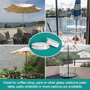 Sukh Patio Table Umbrella Hole Ring Umbrella Hole Ring and Cap Silicone Transparent Hole Couver Plug Hole Rings Set Umbrella Ring Caps 2 Sets for Patio Table Garden Parasol and Stand Base