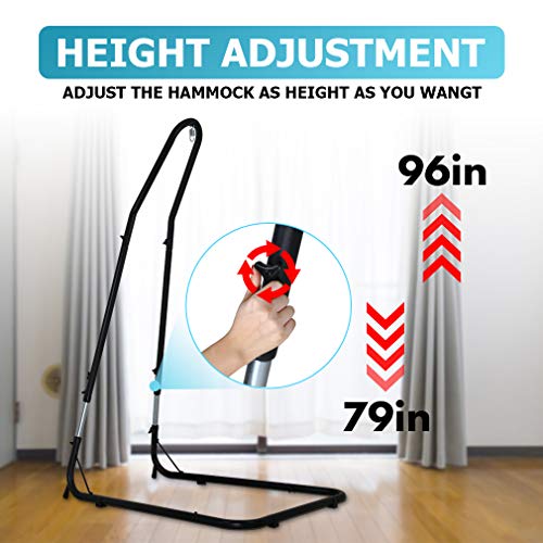 Hammock Stands Hammock Chair Stands Outdoor Solid Steel Heavy Duty Stand Only Construction for Hanging Hammock Air Porch Swing Chair Indoor（Stand Only）