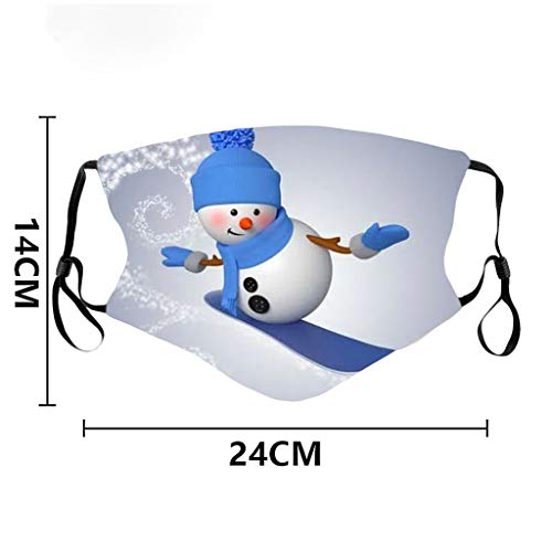 PENATE Adult Outdoor Cute Christmas Snowman Printing Adjustable Rope Washable Resue Facemasks Ship from U.S.