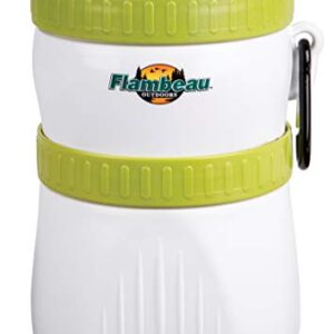 Flambeau Outdoors 6030WC Double Cup Crawler Can, Cool Fishing Bait Storage with Insulated Liner and Carabiner, Lime Green/White