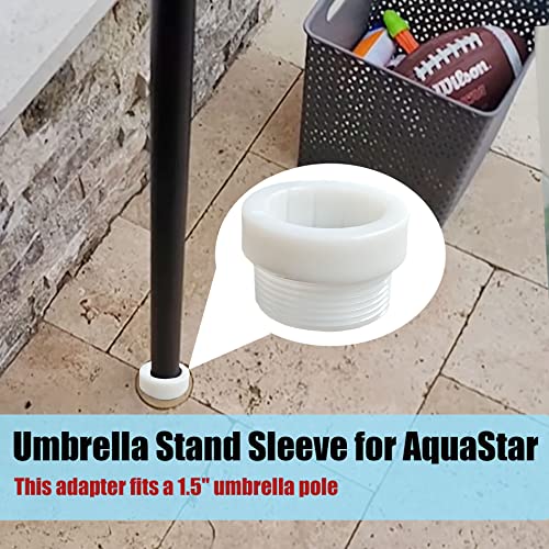 JILINWEI White Pool Umbrella Stabilizer Adapter,Threaded Adapter Sleeves ONLY Fits for 1 3/4" Aquastar Pool Umbrella Insert