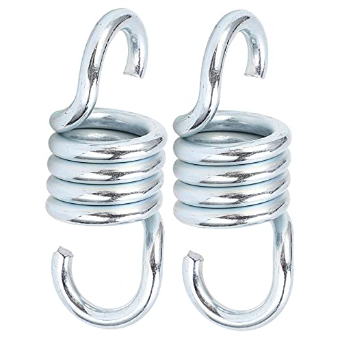 plplaaoo 2Pcs 7mm Hammock Chair Spring,1102.3lb Weight Capacity Heavy Duty Hammock Spring Hooks,Durable Galvanized Iron Extension Spring for Porch Swings Hanging Chairs