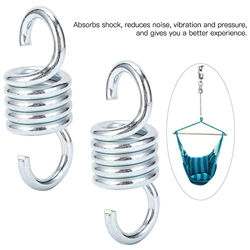 plplaaoo 2Pcs 7mm Hammock Chair Spring,1102.3lb Weight Capacity Heavy Duty Hammock Spring Hooks,Durable Galvanized Iron Extension Spring for Porch Swings Hanging Chairs