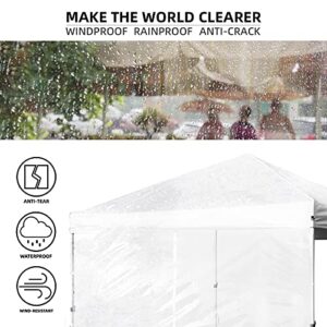 MordenApe Clear Sidewall for 10x10 Pop up Canopy - Straight Leg, Splicing Transparent Canopy Walls, Instant Canopy Tent Sunwall 10x6.3 Ft (White)