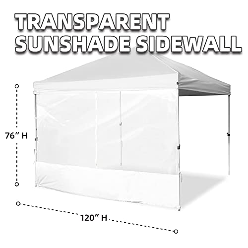 MordenApe Clear Sidewall for 10x10 Pop up Canopy - Straight Leg, Splicing Transparent Canopy Walls, Instant Canopy Tent Sunwall 10x6.3 Ft (White)