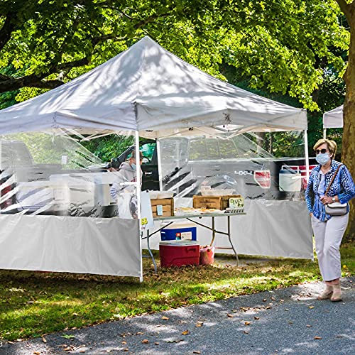 MordenApe Clear Sidewall for 10x10 Pop up Canopy - Straight Leg, Splicing Transparent Canopy Walls, Instant Canopy Tent Sunwall 10x6.3 Ft (White)