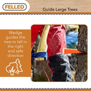 Felled Spiked Tree Felling Wedges for Tree Cutting – 10in Orange Plastic Felling Wedge, Logging Tools – 2 Pack