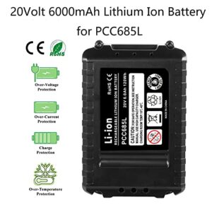 Volt1799 2PACKS 6.0Ah Upgraded 20V MAX Lithium Battery Replacement Battery for Porter Cable 20V Lithium Battery PCC685L PCC680L PCC682L PCC685LP