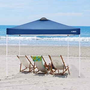 COBIZI Canopy 10'x10' Pop Up Commercial Instant Gazebo Tent, Fully Waterproof, Outdoor Party Canopies with 4 Removable Zippered Sidewalls, 4 sandbags for Camping Garden Party Beach (Blue)