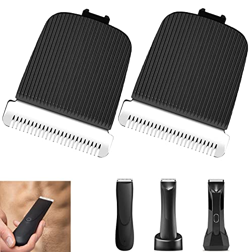 2 Pcs Replacement Blades for Manscapeed The Lawn Mower Electric Groin Hair Trimmer Blades, Hygienic Snap-In Replacement Blades Compatible with Manscaped Lawn Mower 4.0 3.0 2.0 Replaceable Blade, Black