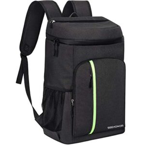 seehonor insulated cooler backpack leakproof soft cooler bag lightweight backpack with cooler for lunch picnic hiking camping beach park day trips