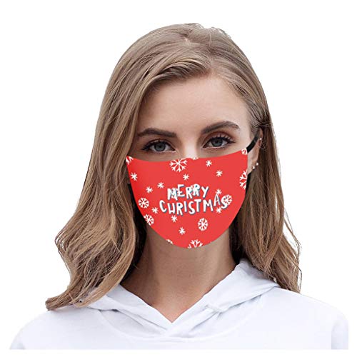 PENATE Wish-You-Merry-Christmas Adult Women and Men Washable Cotton Facemasks Red Mouth C-Over-Ship from U.S.